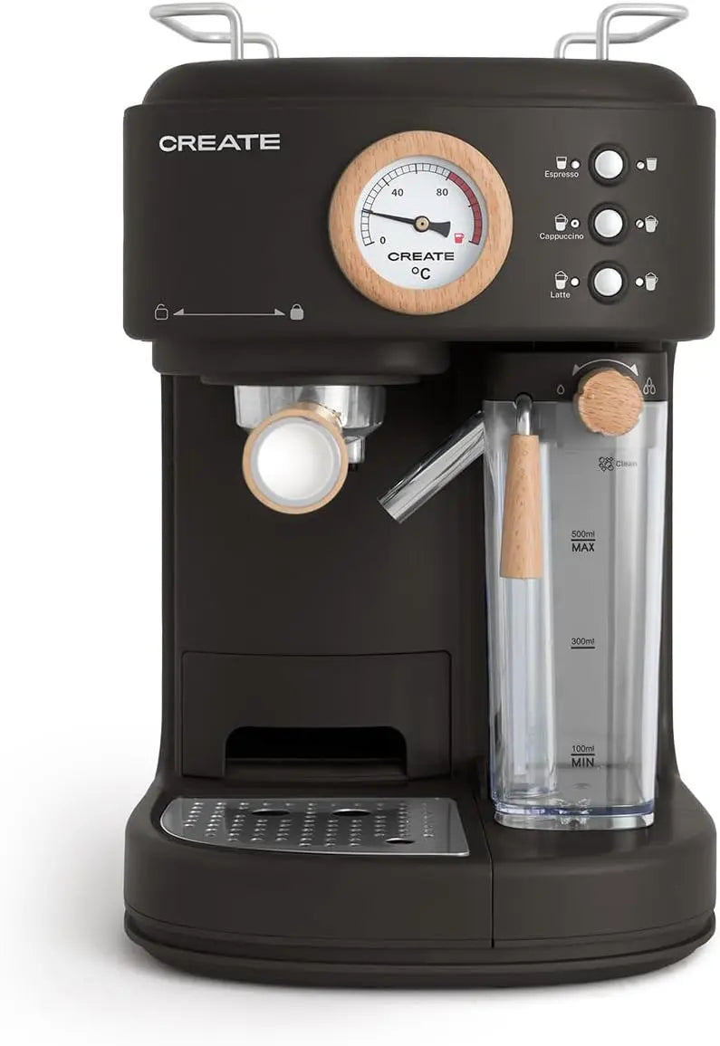 CREATE machine à café, capacité 1,5 L, puissance 1250 W, coloris noir