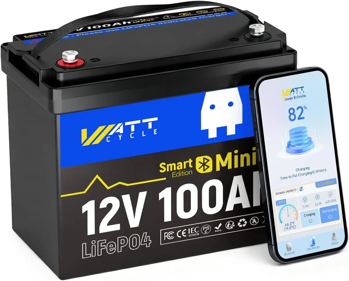 Wattcycle batterie rechargeable LiFePO4, avec connexion Bluetooth