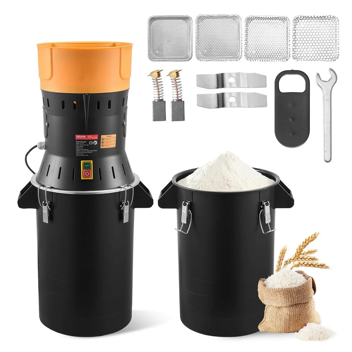 VEVOR moulin électrique, capacité 25 L, puissance 600 W