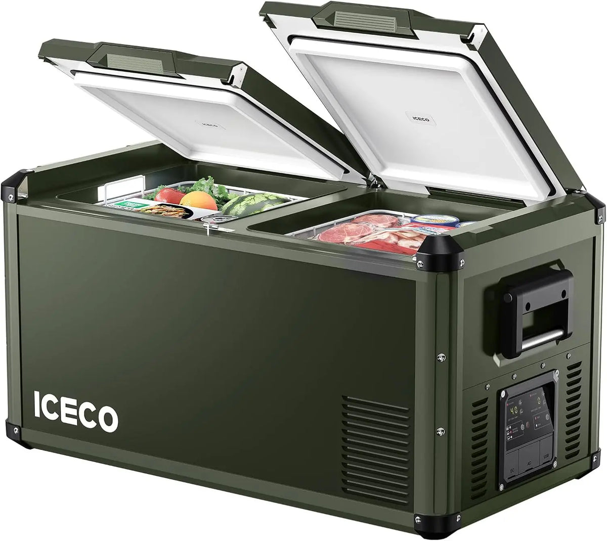 ICECO réfrigérateur combiné VL75, capacité 75 L, format compact, avec deux zones indépendantes