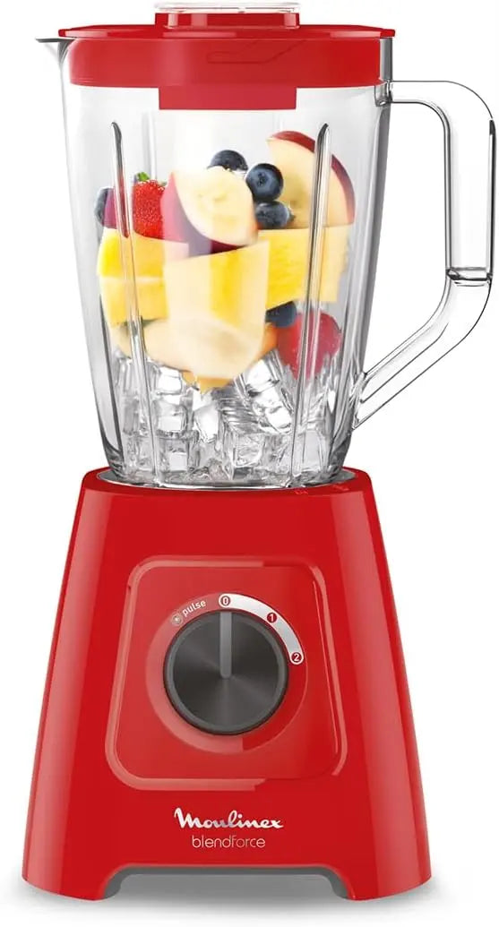 Moulinex robot de cuisine, capacité 1,25 L, puissance 600 W, coloris rouge