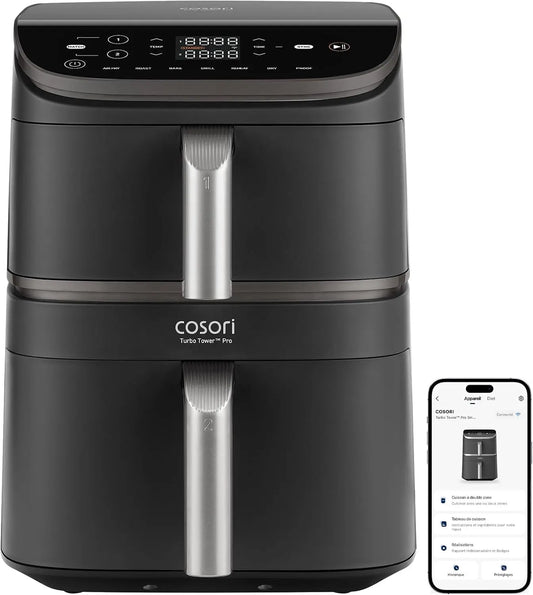 Cosori friteuse à air chaud, capacité 10,8 L, avec fonctions connectées