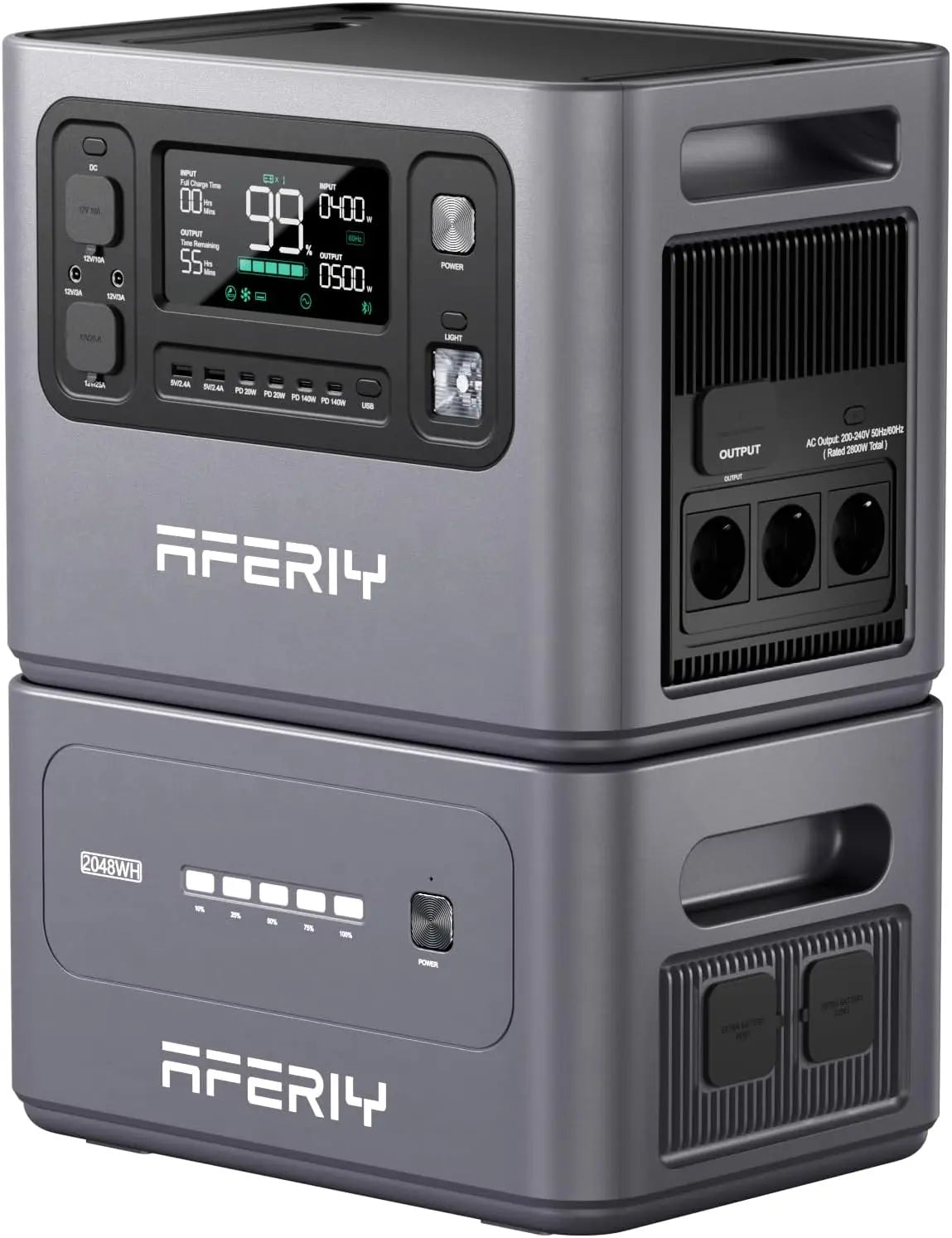 AFERIY station d'énergie portable 4096Wh, puissance 2800 W, format compact