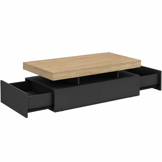 table-basse-rectangulaire-avec-tiroirs-en-bois-noir-et-plateau-imitation-hetre-joyod11543gd