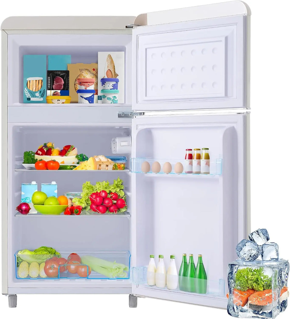 réfrigérateur combiné, capacité 72 L, format compact, coloris blanc