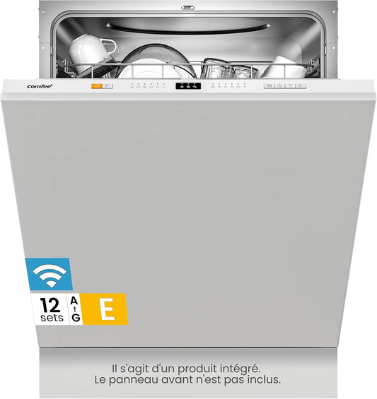 COMFEE' lave-vaisselle CDWPB1215PB-EU, avec connexion Wi-Fi, installation encastrable