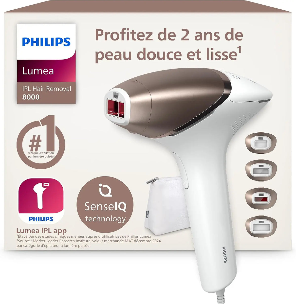 Philips épilateur à lumière pulsée BRI948, technologie laser